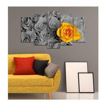 Tablou din mai multe piese 3d art gris flower, 102 x 60 cm