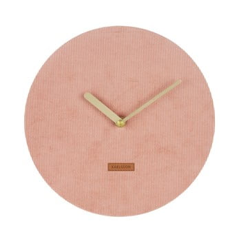 Ceas de perete din catifea karlsson corduroy, ⌀ 25 cm, roz