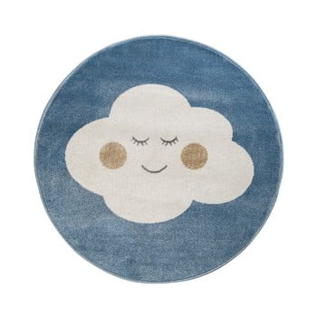 Covor rotund kicoti cloud, ø 133 cm, albastru-alb