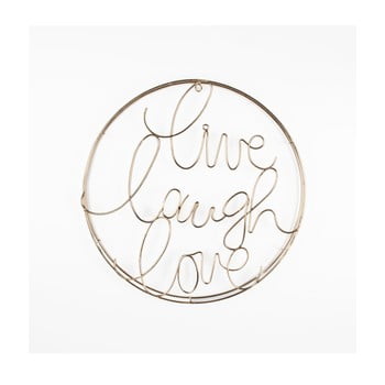 Decorațiune pentru perete Graham & Brown Live Laugh Love, ø 40 cm, auriu