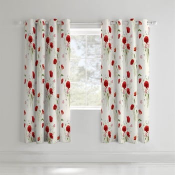 Draperie catherine lansfield wild poppies, 168 x 183 cm