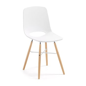 Scaun dining la forma kint, alb