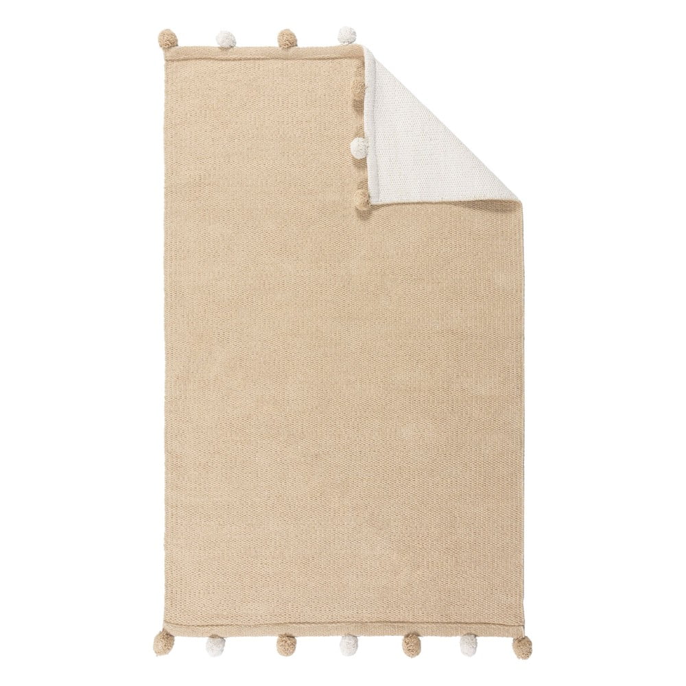 Krémový bavlněný dětský koberec 100x150 cm Pom Edge Reversible – Flair Rugs