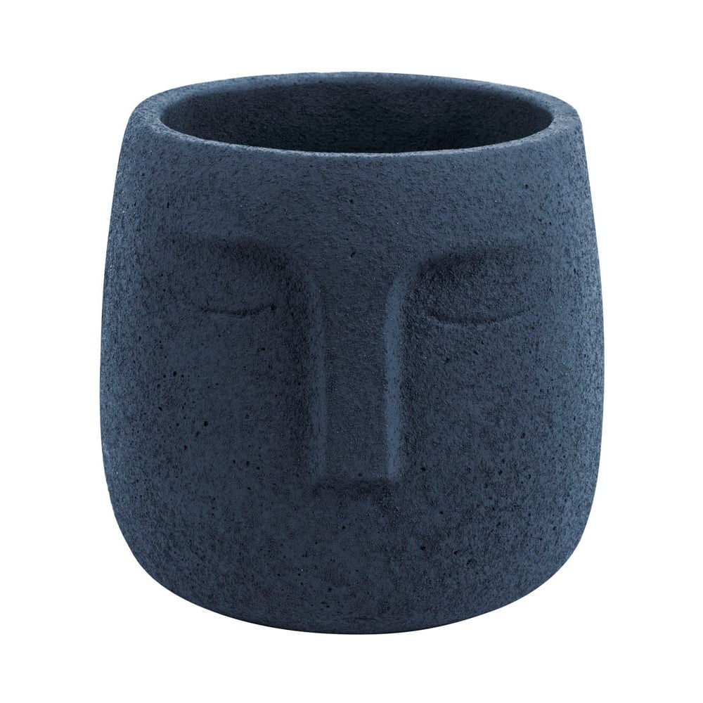 Tmavě modrý keramický květináč PT LIVING Face, ø 12,5 cm