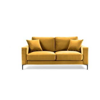 Canapea cu tapițerie din catifea kooko home harmony, 158 cm, galben