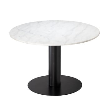 Masă cu structură neagră rge pepo, ⌀ 105 cm, alb