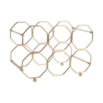 Suport pliabil din metal, pentru sticle de vin pt living honeycomb, auriu
