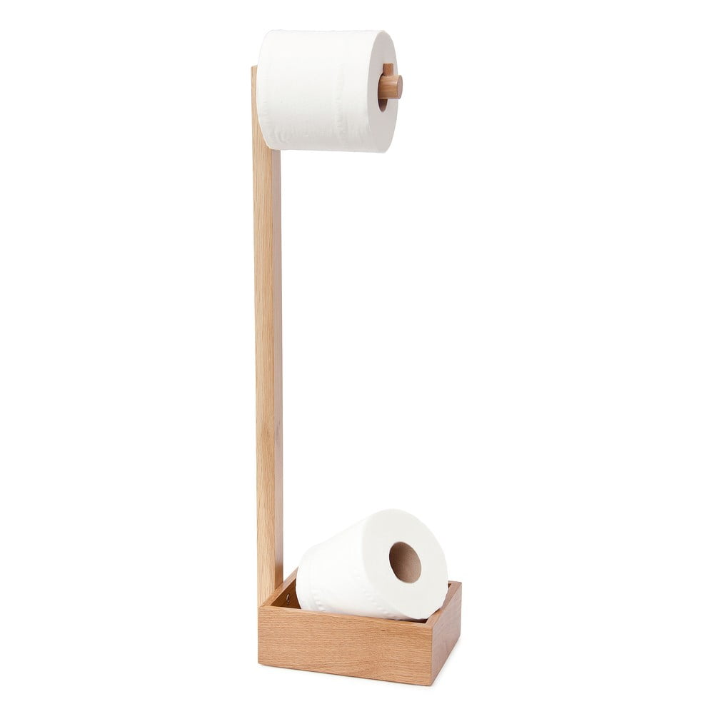 Dřevěný stojan na toaletní papír z dubového dřeva Wireworks Mezza