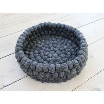 Coș depozitare cu bile din lână wooldot ball basket, ⌀ 28 cm, antracit