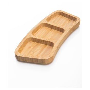 Platou compartimentat din bambus bambum snack bowl