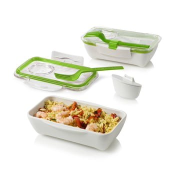 Cutie pentru gustare black + blum bento, 500 ml, alb-verde