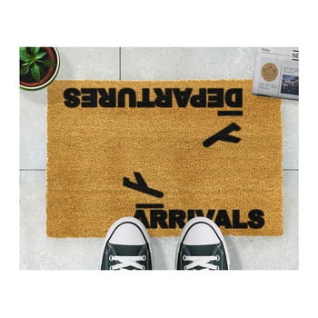 Covoraș intrare din fibre de cocos artsy doormats arrivals and departures, 40 x 60 cm
