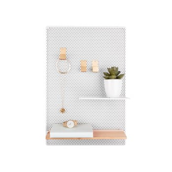 Avizier din metal pt living perky, 34,5 x 52,5 cm, alb