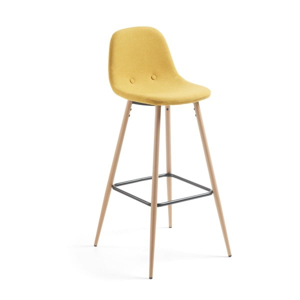Hořčicově žlutá barová židle Kave Home Nilson