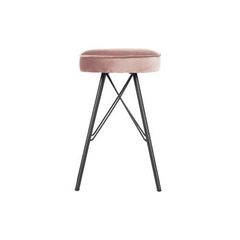 Scaun de bar cu tapițerie de catifea woood, înălțime 53 cm, roz