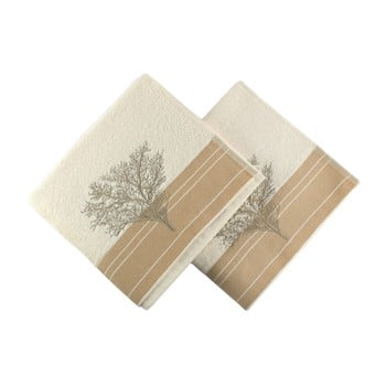 Set 2 prosoape din bumbac infinity, 50 x 90 cm, crem