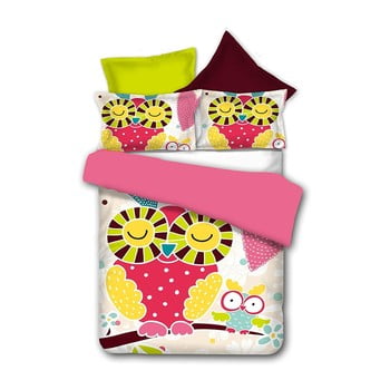 Lenjerie de pat din microfibră decoking owls funnystory, 135 x 200 cm