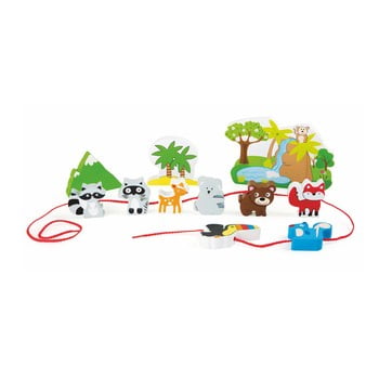 Set jucării din lemn cu șnur legler safari