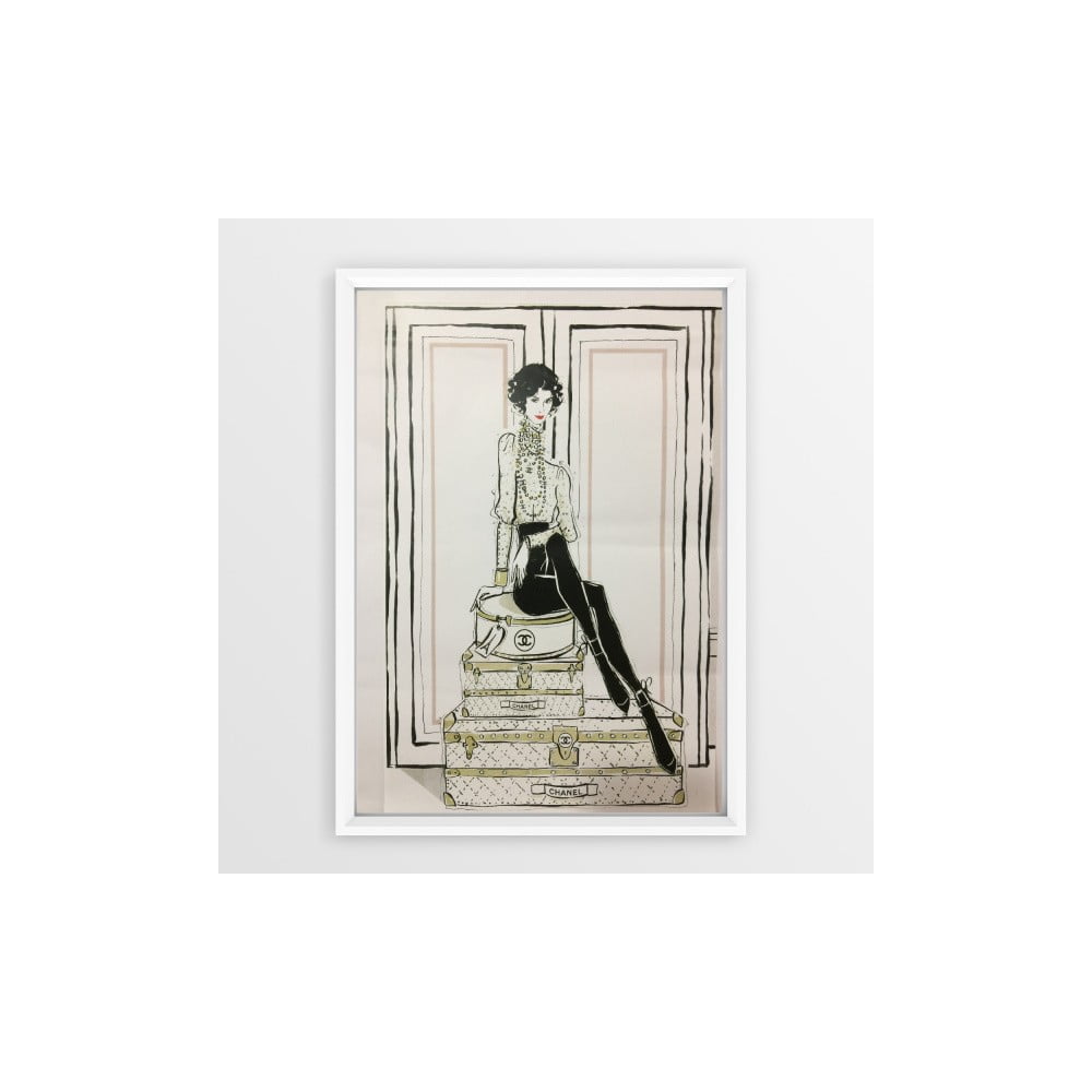 Nástěnný obraz v rámu Piacenza Art Chanel Suitcase, 23 x 33 cm