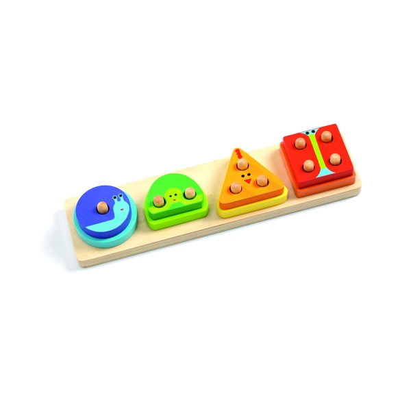 Dětské dřevěné puzzle na podstavci Djeco Quatro
