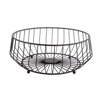 Coș metalic pentru fructe pt living linea, ø 34 cm, negru