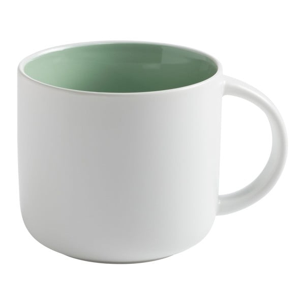 Bílý porcelánový hrnek se zeleným vnitřkem Maxwell & Williams Tint, 450 ml