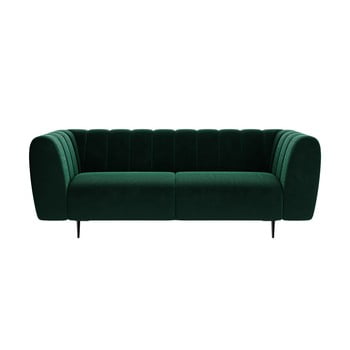 Canapea cu tapițerie din catifea ghado shel, 210 cm, verde închis