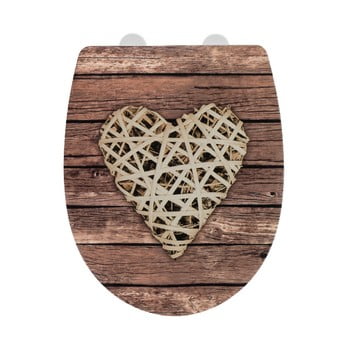 Capac WC cu finisaj lucios Wenko Curly Heart, 45 x 36,5 cm