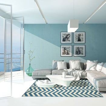 Covor foarte rezistent floorita waves, 160 x 230 cm, albastru deschis