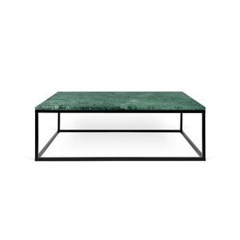 Masă de cafea cu blat din marmură și picioare negre temahome prairie, 75 x 32 cm, verde