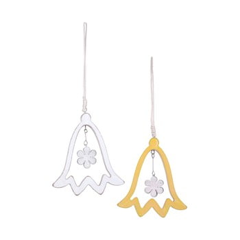 Set 2 decorațiuni din lemn ego dekor tulip, 9 x 11 cm