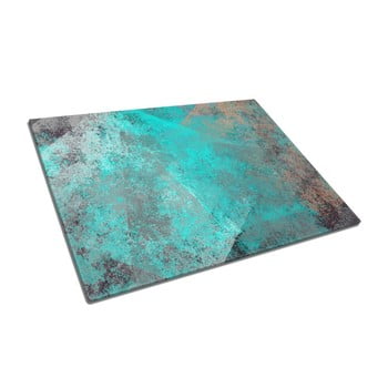 Tocător din sticlă insigne turquoise