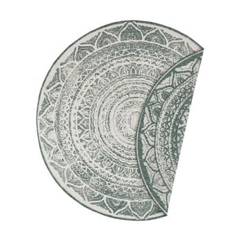 Covor reversibil bougari siruma, ø 140 cm, verde-crem