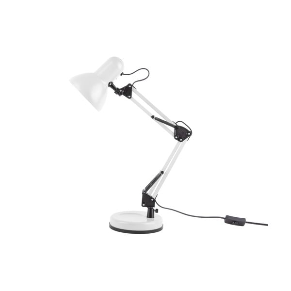 Bílá stolní lampa s černými detaily Leitmotiv Hobby, ø 12,5 cm