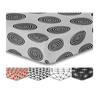 Cearșaf elastic decoking hypnosis fossil, 90 x 200 cm, gri