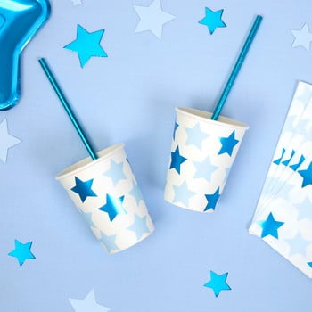 Set 8 pahare din hârtie neviti little star blue
