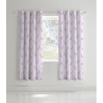Set 2 draperii pentru camera copiilor catherine lansfield unicorn, 168 x 183 cm roz