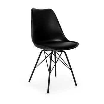 Scaun cu picioare negre din metal loomi.design eco, negru