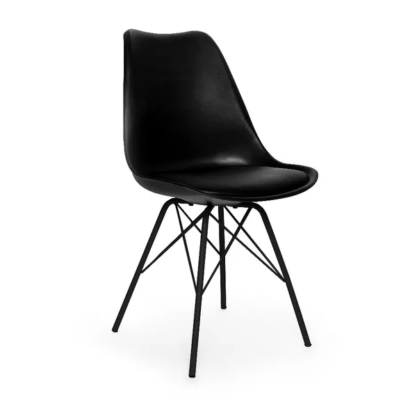 Sada 2 čiernych stoličiek s čiernym podnožím z kovu loomi.design Eco