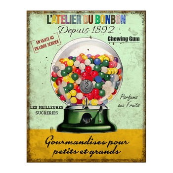 Placă metalică antic line atelier du bonbon, 22 x 28 cm