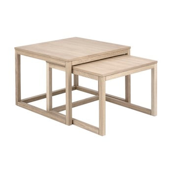 Set 2 mese de cafea cu baza din lemn de stejar actona coffee cornus