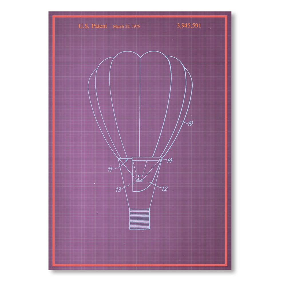 Plakát Hot Air Baloon, 30x42 cm