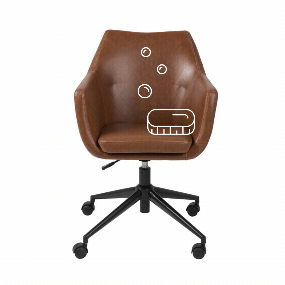 Čištění kancelářské židle s koženým čalouněním, mokré hloubkové čištění + výživa kůže