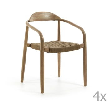 Set 4 scaune la forma glynis, bej