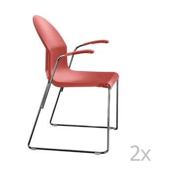 Set 2 scaune cu cotiere Magis Aida, roșu