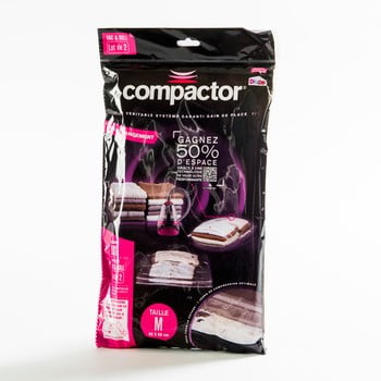Saci pentru depozitare haine cu vacuum compactor clear m, 2 buc.