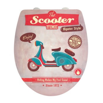 Capac wc cu închidere lentă wenko vintage scooter, 46 x 39 cm