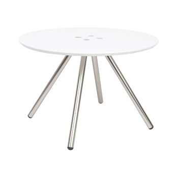 Masă de cafea leitmotiv sliced, ø 60 cm, alb