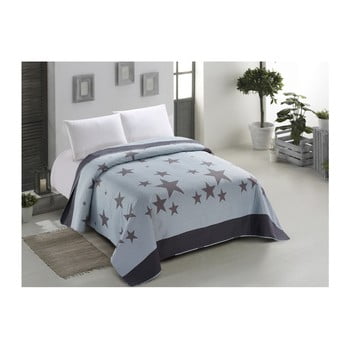 Cuvertură reversibilă ameliahome star dark, 240 x 260 cm, albastru deschis
