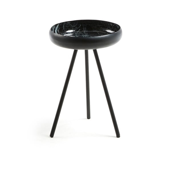 Černý odkládací stolek Kave Home Reuber, ø 36 cm